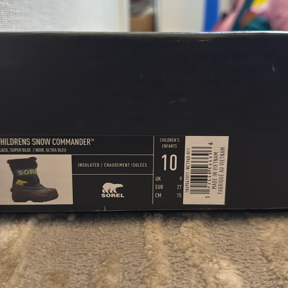 Sorel Children's Snow Commander Boots - Black and Super Blue